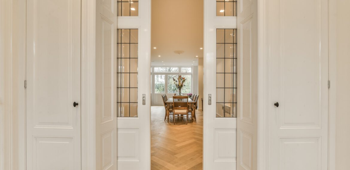 The interior of a dining room